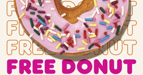 Free Donut at Dunkin’ on June 2 for National Donut Day!!